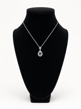 1.0 CT Rainbow Blue Moissanite|18K white gold overlay